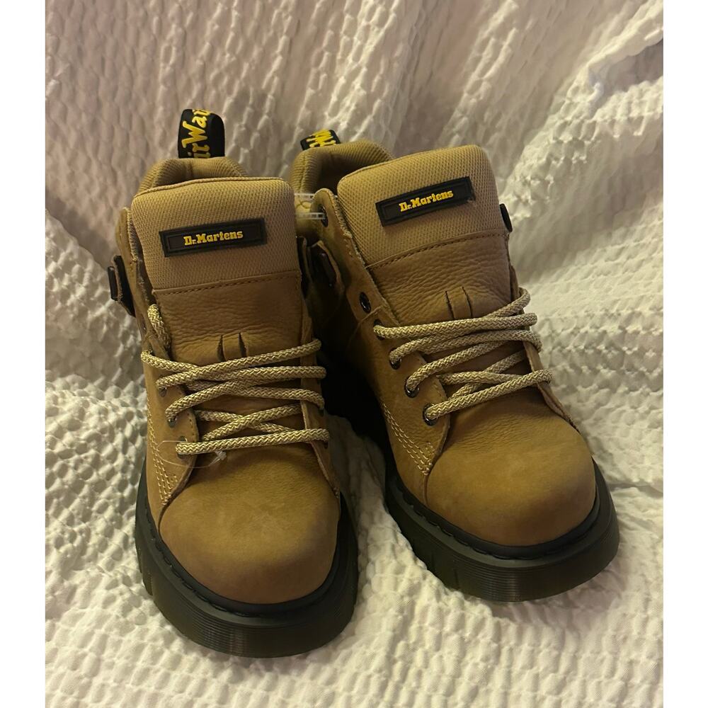 Dr. Martens Woodard Hiker Boots Beige Women Size 12 - Men Size 11 nwob